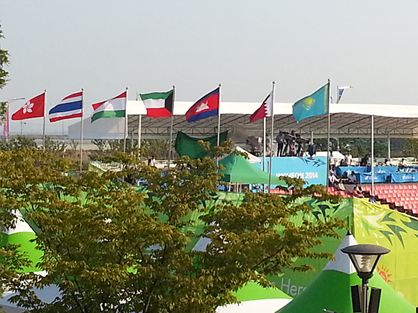 인천아시안게임게양기국기설치