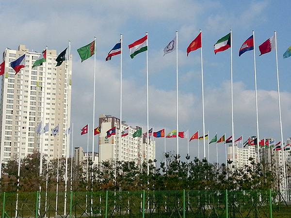 인천아시안게임게양기국기설치