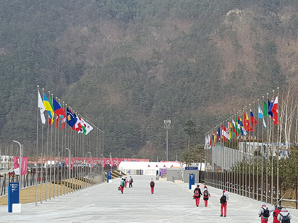 평창올림픽국기 설치